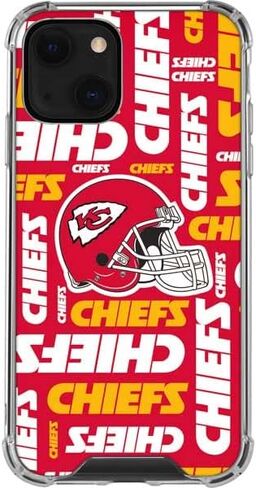 Skinit Clear Phone Case Compatible with iPhone 13 - Officially Licensed NFL Kansas City Chiefs Red Blast Design in Saudi Arabia