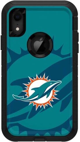 Skinit Decal Skin Compatible with OtterBox Defender iPhone XR - Officially Licensed NFL Miami Dolphins Double Vision Design in Saudi Arabia