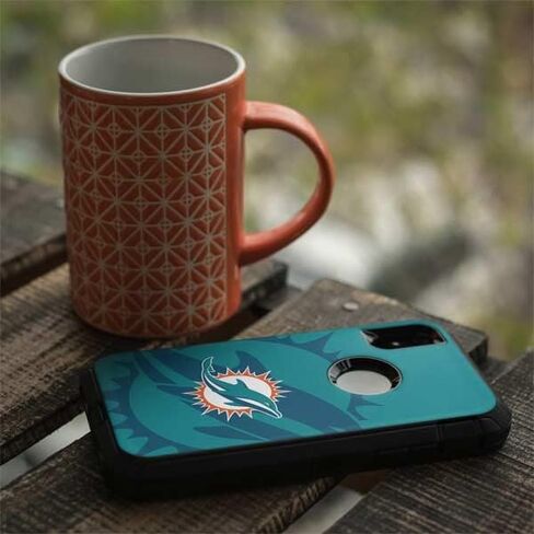 Skinit Decal Skin Compatible with OtterBox Defender iPhone XR - Officially Licensed NFL Miami Dolphins Double Vision Design in Saudi Arabia