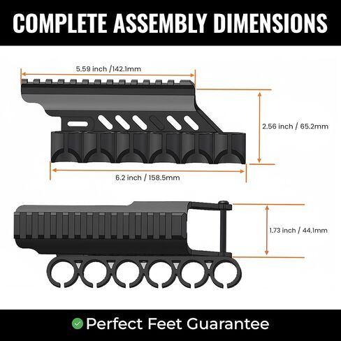 حامل صدفة سرج جانبي من Gotical، 6-PC 12- GA، مضخة عالمية قصيرة/طويلة/ممتدة، لسلسلة Mossberg/Maverick 88 in Kuwait