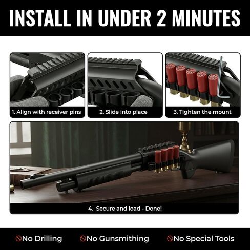 حامل صدفة سرج جانبي من Gotical، 6-PC 12- GA، مضخة عالمية قصيرة/طويلة/ممتدة، لسلسلة Mossberg/Maverick 88 in Kuwait