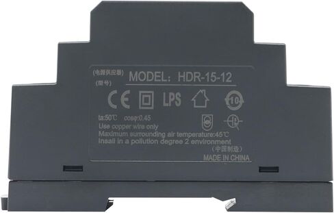 HDR-15-12 12 فولت 1.25 أمبير 15 وات مزود طاقة السكك الحديدية DIN فائق النحافة على شكل خطوة للأتمتة الصناعية (15 وات، 12 فولت 1.25 أمبير) in Kuwait