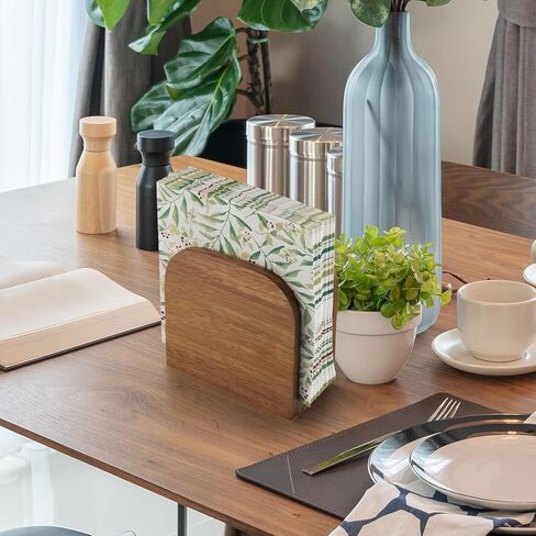 Acacia Wood Napkin Holder for Table, Wooden Napkin Holders for Kitchen, Standing Napkin Dispenser for Kitchen Dining Room Party in Saudi Arabia