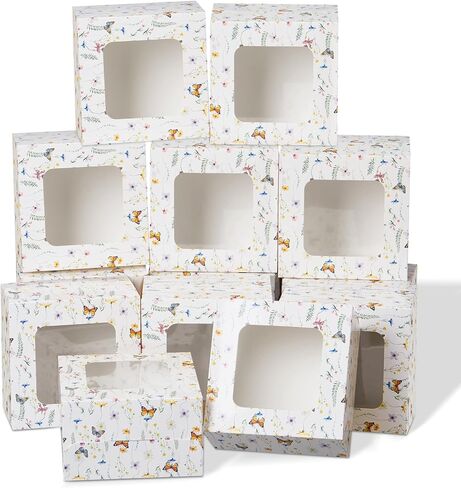 50 Pack Wild Flower Cookie Boxes with Window, Wildflower Small Bakery Treat Boxes for Pastry Donuts Macaroon Cupcakes, Spring Tea Party Baby Shower Birthday Wedding Bridal Shower Favors in Saudi Arabia