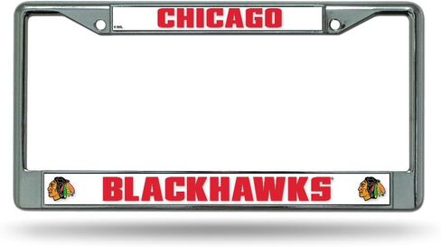 Rico Industries Chicago Blackhawks NHL Chrome Metal License Plate Frame in Saudi Arabia