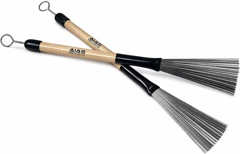 AIAS Retractable Wire Drum Brushes (AW-1) with Maple Wood Handle for Articulation Control and Dynamic Playing in Saudi Arabia