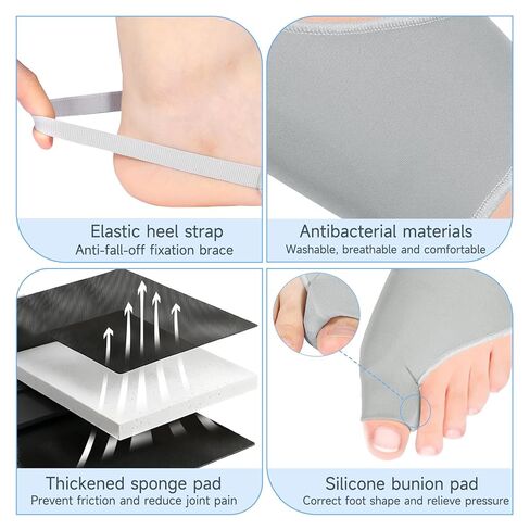 2PCS Bunion Corrector for Women & Men Big Toe, Big Toe Separators, Hammer Toe Straightener, Bunion Pads with Spacers, Hallux Valgus Pain Relief, Comfortable & Breathable for Day/Night in Saudi Arabia