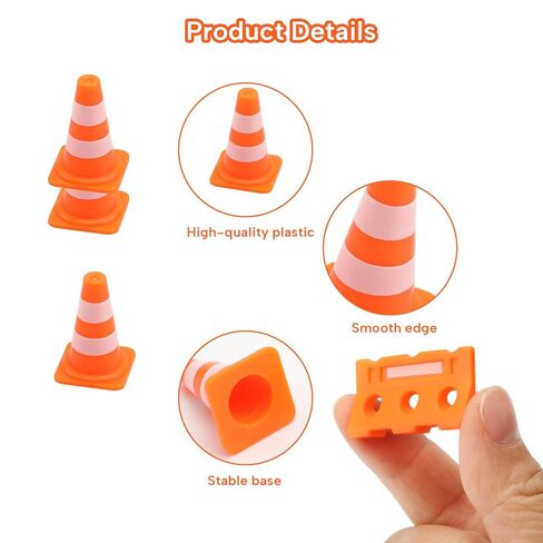 80Pcs Mini Traffic Cones & Fences, Simulation Roadblocks for Traffic Parking Scenes, 40 Cones & 40 Fences, Ideal for Mini Construction Cones Projects, Engineering, and DIY Micro Landscapes(Orange) in Saudi Arabia