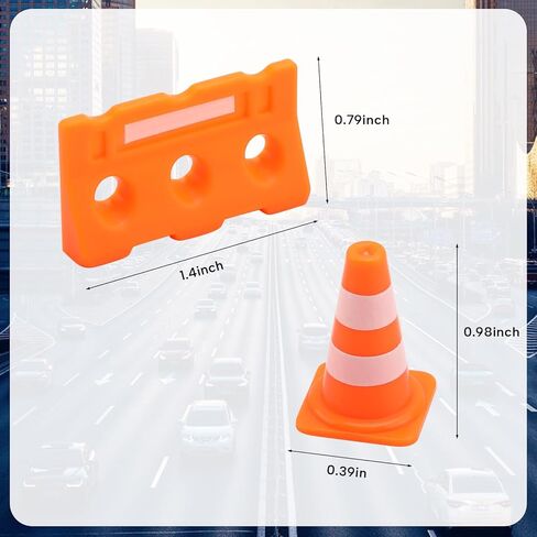 80Pcs Mini Traffic Cones & Fences, Simulation Roadblocks for Traffic Parking Scenes, 40 Cones & 40 Fences, Ideal for Mini Construction Cones Projects, Engineering, and DIY Micro Landscapes(Orange) in Saudi Arabia