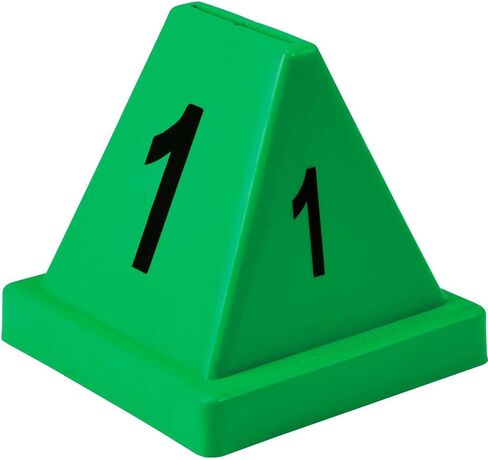 Global Industrial Numbered Pallet Control Cones, Four-Sided, Numbers 1-20, High-Impact Plastic Construction, 4-1/2"L x 4-1/2"W x 4-3/8"H, Green, 20 Pack in Saudi Arabia