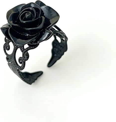 حلقات زهرة RED ROED RED خمر حلقات BLACK BANK PUNK GOTHIC OPN RINGS قابل للتعديل للنساء فالن هالوين للحفلات المجوهرات in Kuwait