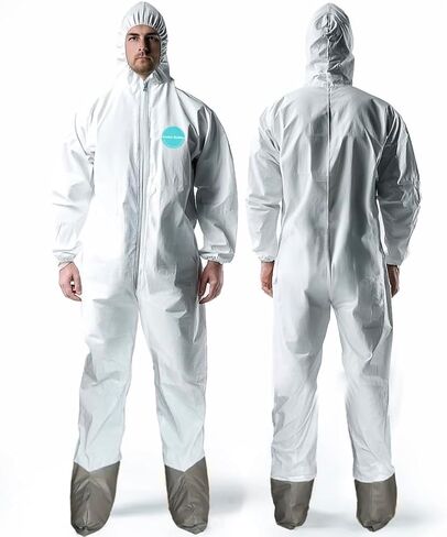 مجموعة بدلات واقية من المواد الخطرة من Andes Safety مكونة من 25 قطعة، وأغطية واقية مع أحذية وقلنسوة مرفقة، وبدلات رسامين شديدة التحمل للاستعمال مرة واحدة in Kuwait