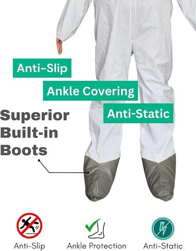 مجموعة بدلات واقية من المواد الخطرة من Andes Safety مكونة من 25 قطعة، وأغطية واقية مع أحذية وقلنسوة مرفقة، وبدلات رسامين شديدة التحمل للاستعمال مرة واحدة in Kuwait