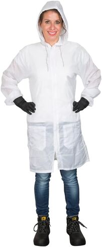 معطف مختبر طلاء بخاخ واقي من النايلون المتين خفيف الوزن من كولاد باللون الأبيض in Kuwait