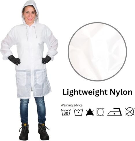 معطف مختبر طلاء بخاخ واقي من النايلون المتين خفيف الوزن من كولاد باللون الأبيض in Kuwait