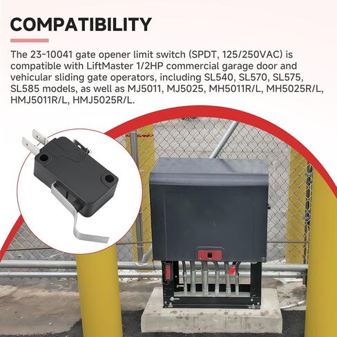 Cutetool (قطعتان) 23-10041 مفتاح حد فتح باب المرآب متوافق مع مشغلي أبواب المرآب التجاري LiftMaster SL540، SL570، SL575، SL585، K23-10041 استبدال مفتاح حد بوابة SPDT in Kuwait
