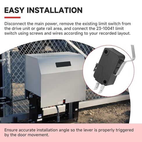 Cutetool (قطعتان) 23-10041 مفتاح حد فتح باب المرآب متوافق مع مشغلي أبواب المرآب التجاري LiftMaster SL540، SL570، SL575، SL585، K23-10041 استبدال مفتاح حد بوابة SPDT in Kuwait