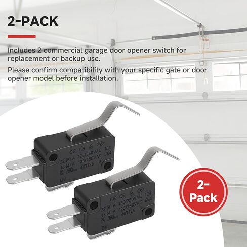 Cutetool (قطعتان) 23-10041 مفتاح حد فتح باب المرآب متوافق مع مشغلي أبواب المرآب التجاري LiftMaster SL540، SL570، SL575، SL585، K23-10041 استبدال مفتاح حد بوابة SPDT in Kuwait