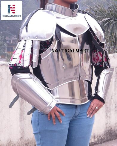 زي خيالي من Nautical-Mart ليدي ستيل آرمور، دعامات كاملة، بولدرون، جورجيت، كيراس in Kuwait
