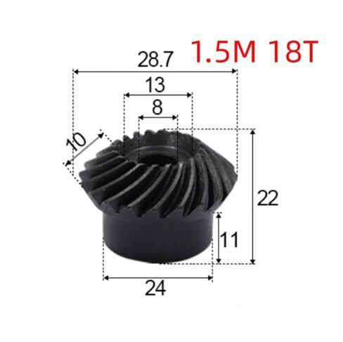 Steel Heavy Duty Motor Pinion Gear 2pcs 1.5M 18T Spiral Bevel Gear 8mm Process Hole in Saudi Arabia