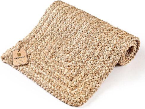 Farmhouse Jute Burlap Braided Table Runner 36 inches Long, 13x36 Natural Jute Braided Table Linens, 100% Jute Handcrafted Rustic Vintage Dining Table Runner Natural in Saudi Arabia