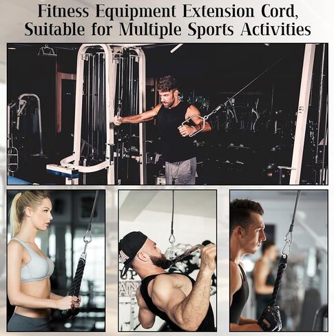 10" Gym Cable Extension, 2 Pcs Replacement Cable Machine Accessories Compatible with Home Gym Accessories Fitness Extension Rope Attachment for LAT/Tricep Pull Down, Leg Extensions Machine in Saudi Arabia