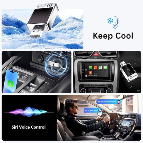 محول CarPlay لاسلكي صغير - يحول CarPlay/Android Auto السلكي إلى لاسلكي - محول التوصيل والتشغيل - واي فاي ثنائي النطاق لأداء سريع ومستقر، اتصال سلس لمحول تشغيل السيارة in Kuwait
