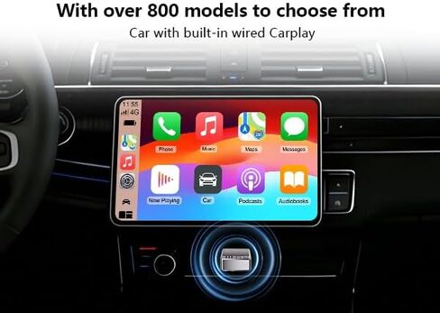 محول CarPlay لاسلكي صغير - يحول CarPlay/Android Auto السلكي إلى لاسلكي - محول التوصيل والتشغيل - واي فاي ثنائي النطاق لأداء سريع ومستقر، اتصال سلس لمحول تشغيل السيارة in Kuwait