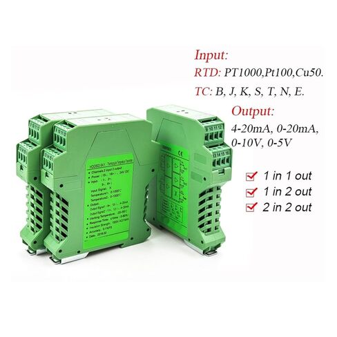 1 قطعة pt100 pt1000 4-20ma محول درجة الحرارة إشارة المعزل 1 في 1 خارج PT1000-50-300C Pt100-200-850C Cu50-50-150C(24V_Out 0-5V_K 0-1300C) in Kuwait
