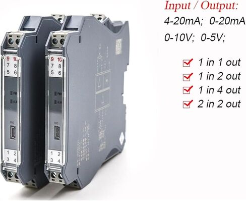 1 قطعة 18-32 فولت تيار مستمر إشارة المعزل 4-20mA التناظرية كلفاني العزلة الجيبي 1in 1out(1-5V_18-32V_in 0-5V) in Kuwait