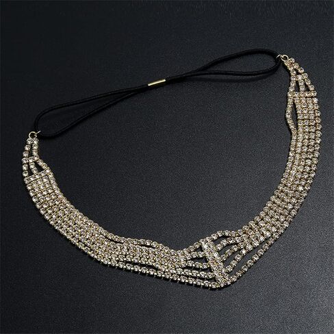 DouuYuhet Gold Head Chain for Women Girls Vintage Crystal Headpieces Boho Festival Egyptian Renaissance Head Chain Headpiece for Wedding Prom Birthday Party in Saudi Arabia