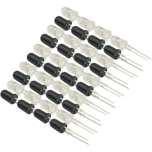 20 أزواج 5 مللي متر 940nm المصابيح باعث الأشعة تحت الحمراء واستقبال الأشعة تحت الحمراء ديود 20 قطعة 5 مللي متر انبعاث الأشعة تحت الحمراء + 20 قطعة أنبوب الاستقبال إجمالي 40 قطعة IR LED in Saudi Arabia