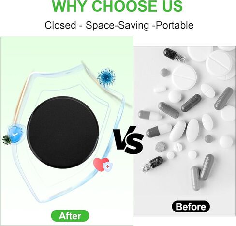 علبة حبوب دواء صغيرة، عبوتين من حاويات تنظيم الأدوية المصنوعة من الألومنيوم لجيب المحفظة، صندوق حامل فيتامينات معدني للسفر للاستخدام اليومي، علبة طبية صغيرة محمولة مقاومة للماء للتخييم والعمل - أسود in Kuwait