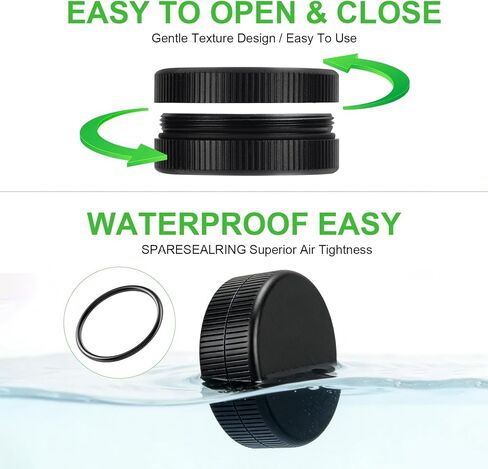 علبة حبوب دواء صغيرة، عبوتين من حاويات تنظيم الأدوية المصنوعة من الألومنيوم لجيب المحفظة، صندوق حامل فيتامينات معدني للسفر للاستخدام اليومي، علبة طبية صغيرة محمولة مقاومة للماء للتخييم والعمل - أسود in Kuwait