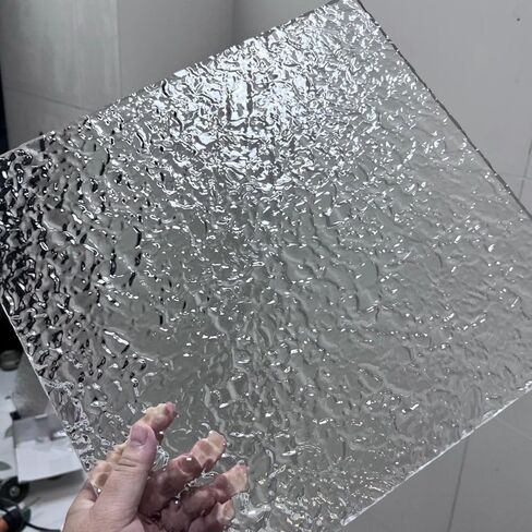 صفائح أكريليك ذات ملمس حجري مقاس 12 × 12 بوصة بسمك 1/8 بوصة، زجاج شبكي سميك وشفاف لأبواب الخزانات وصناديق الإضاءة وفواصل الغرف - ديكور منزلي قابل للقطع بالليزر وأوراق تصميم داخلي in Kuwait