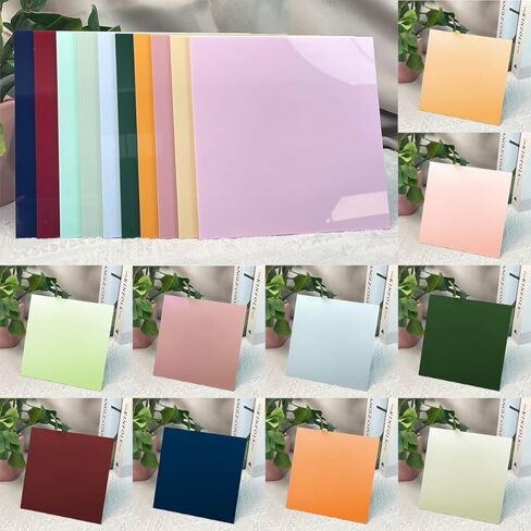 10 قطع 8 × 12 بوصة 200 × 300 مم 1/8 بوصة سمك 10 في 1 لوحة زجاج شبكي بألوان الباستيل من جانب واحد لامعة من زجاج شبكي متجمد من جانب واحد لألواح بلاستيكية قابلة بالليزر DIY in Kuwait