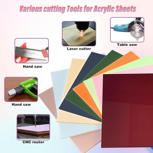 10 قطع 8 × 12 بوصة 200 × 300 مم 1/8 بوصة سمك 10 في 1 لوحة زجاج شبكي بألوان الباستيل من جانب واحد لامعة من زجاج شبكي متجمد من جانب واحد لألواح بلاستيكية قابلة بالليزر DIY in Kuwait