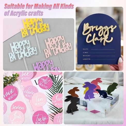 10 قطع 8 × 12 بوصة 200 × 300 مم 1/8 بوصة سمك 10 في 1 لوحة زجاج شبكي بألوان الباستيل من جانب واحد لامعة من زجاج شبكي متجمد من جانب واحد لألواح بلاستيكية قابلة بالليزر DIY in Kuwait