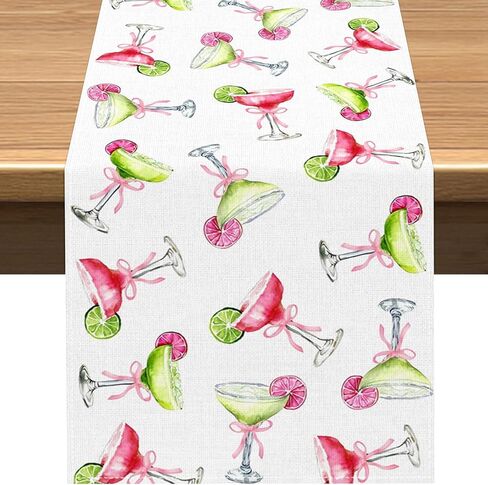 Vohado Margarita Table Runner Margs and Matrimony Party Decorations Bachelorette Cocktail Birthday Supply Dining Room Home Kitchen Island Decor (13" x 72") in Saudi Arabia