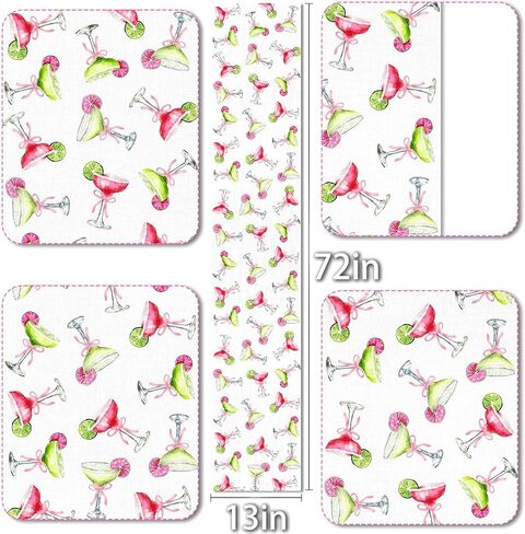 Vohado Margarita Table Runner Margs and Matrimony Party Decorations Bachelorette Cocktail Birthday Supply Dining Room Home Kitchen Island Decor (13" x 72") in Saudi Arabia