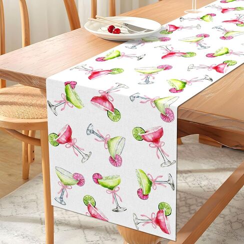 Vohado Margarita Table Runner Margs and Matrimony Party Decorations Bachelorette Cocktail Birthday Supply Dining Room Home Kitchen Island Decor (13" x 72") in Saudi Arabia