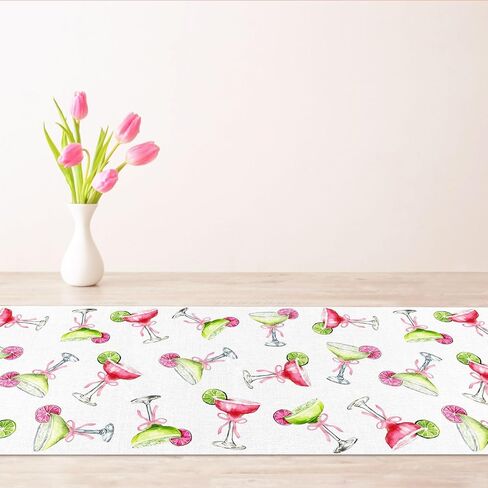 Vohado Margarita Table Runner Margs and Matrimony Party Decorations Bachelorette Cocktail Birthday Supply Dining Room Home Kitchen Island Decor (13" x 72") in Saudi Arabia