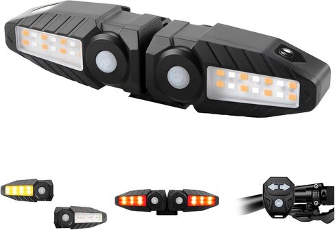 إشارات انعطاف الدراجة مع جهاز عرض 5 أوضاع USB قابل لإعادة الشحن، ضوء خلفي للدراجة، جهاز تحكم عن بعد مقاوم للماء، إشارات انعطاف للدراجة الإلكترونية الأمامية والخلفية للركوب الليلي والتنقل الآمن - 4 قطع in Saudi Arabia