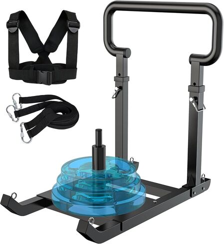 GanFindX Adjustable Weight Sled for Push & Pull Training, Heavy-Duty Fitness Sled with 5 Adjustable Handles, Improves Speed and Strength, Fits 1" & 2" Weight Plates in Kuwait