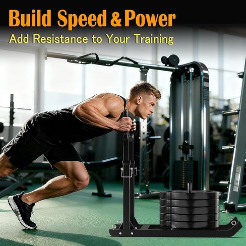 GanFindX Adjustable Weight Sled for Push & Pull Training, Heavy-Duty Fitness Sled with 5 Adjustable Handles, Improves Speed and Strength, Fits 1" & 2" Weight Plates in Kuwait