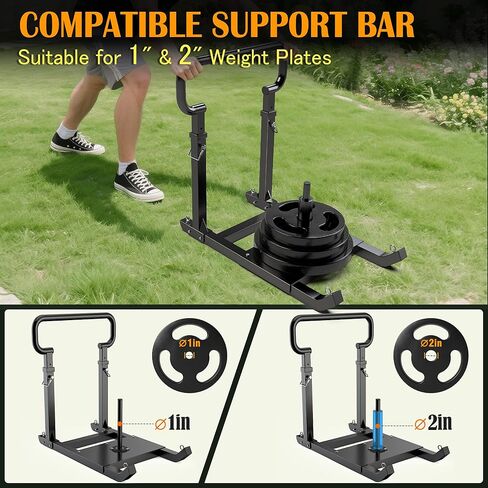 GanFindX Adjustable Weight Sled for Push & Pull Training, Heavy-Duty Fitness Sled with 5 Adjustable Handles, Improves Speed and Strength, Fits 1" & 2" Weight Plates in Kuwait