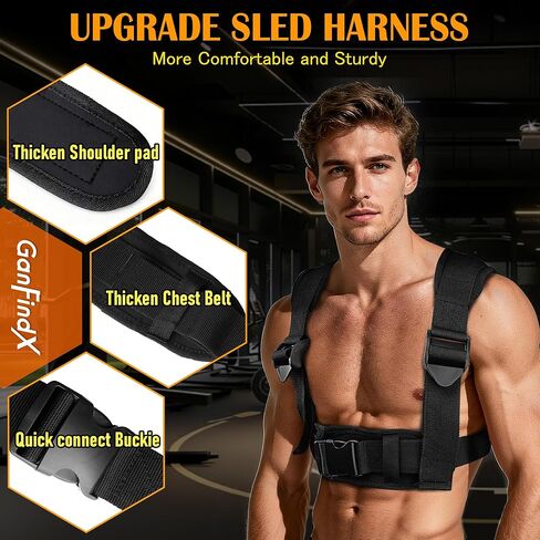 GanFindX Adjustable Weight Sled for Push & Pull Training, Heavy-Duty Fitness Sled with 5 Adjustable Handles, Improves Speed and Strength, Fits 1" & 2" Weight Plates in Kuwait