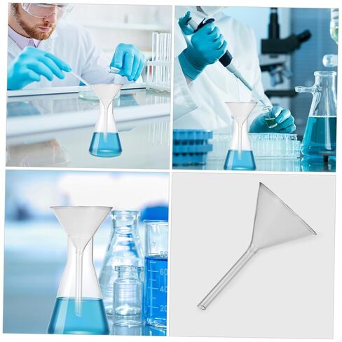 LIFKOME Glass Funnel for Laboratory Use Wide Mouth High Stability Triangle Filter for Filtration and Liquid Transfer Thermal Shock Easy to Clean in Saudi Arabia