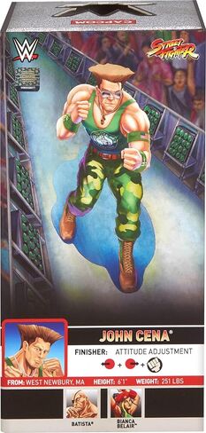 مجموعة WWE John Cena As Guile x Street Fighter Cross Over Mattel Elite Collection وملحقاتها، مجموعة ألعاب قابلة للتجميع مقاس 6 بوصات JLD73 in Saudi Arabia
