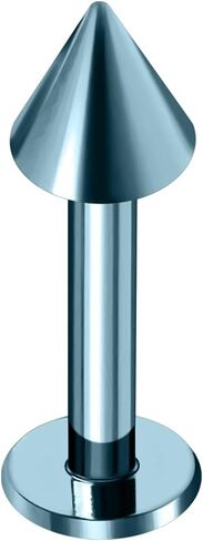 Anodized G23 Grade Titanium 14 Gauge Lip Labret with Cone - Tragus Bar Piercing - Helix, Cartilage Labret Stud - Tragus Piercing Jewelry in Saudi Arabia